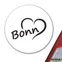 Aufkleber Bonn Herz 10cm rund