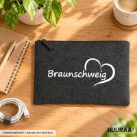 Kulturbeutel Braunschweig Herz 1 Liter Charcoal
