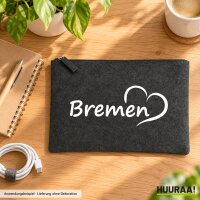 Kulturbeutel Bremen Herz 1 Liter Charcoal