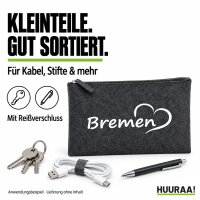 Kulturbeutel Bremen Herz 1 Liter Charcoal