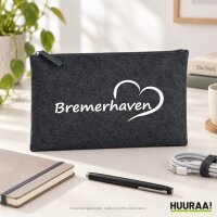 Kulturbeutel Bremerhaven Herz 1 Liter Charcoal