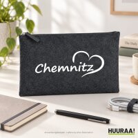 Kulturbeutel Chemnitz Herz 1 Liter Charcoal