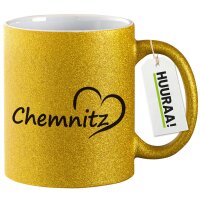 Glitzertasse Chemnitz Herz 330ml