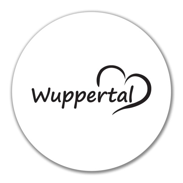 Aufkleber Wuppertal Herz 10cm rund