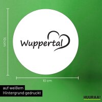 Aufkleber Wuppertal Herz 10cm rund