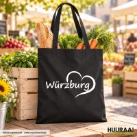 Jutebeutel W&uuml;rzburg Herz 10 Liter