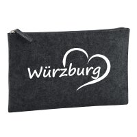 Kulturbeutel W&uuml;rzburg Herz 1 Liter Charcoal