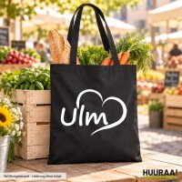 Jutebeutel Ulm Herz 10 Liter