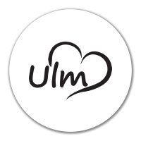 Aufkleber Ulm Herz 10cm rund