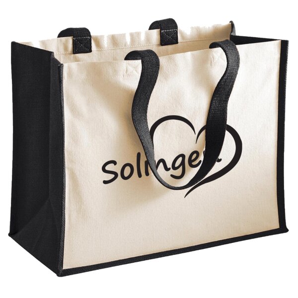 Jutetasche Solingen Herz 21 Liter Black