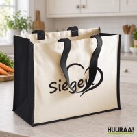 Jutetasche Siegen Herz 21 Liter Black