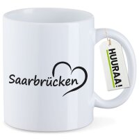 Kaffeetasse Saarbr&uuml;cken Herz 330ml
