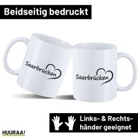 Kaffeetasse Saarbr&uuml;cken Herz 330ml