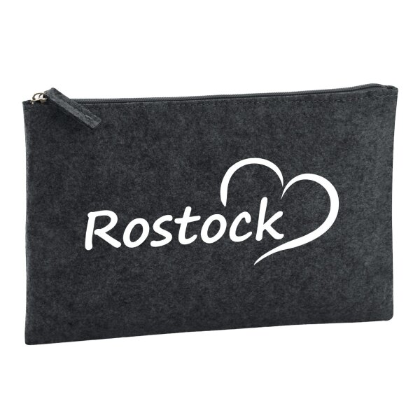 Kulturbeutel Rostock Herz 1 Liter Charcoal