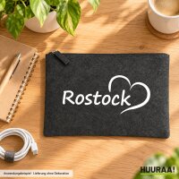 Kulturbeutel Rostock Herz 1 Liter Charcoal