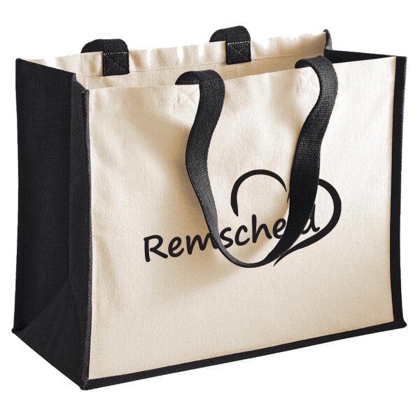 Jutetasche Remscheid Herz 21 Liter Black