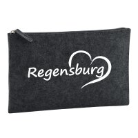 Kulturbeutel Regensburg Herz 1 Liter Charcoal