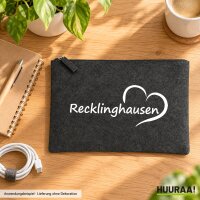 Kulturbeutel Recklinghausen Herz 1 Liter Charcoal