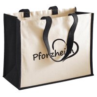 Jutetasche Pforzheim Herz 21 Liter Black