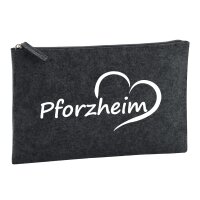 Kulturbeutel Pforzheim Herz 1 Liter Charcoal