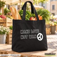 Einkaufstasche Make Love not War Canvas-Shopper 30 Liter