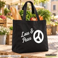 Einkaufstasche Love &amp; Peace Canvas-Shopper 30 Liter
