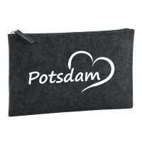 Kulturbeutel Potsdam Herz 1 Liter Charcoal