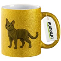 Glitzertasse Russisch Blau Comic 330ml