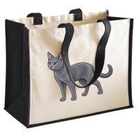 Jutetasche Russisch Blau Comic 21 Liter Black