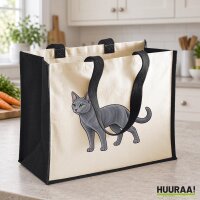 Jutetasche Russisch Blau Comic 21 Liter Black