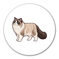 Aufkleber Ragdoll Comic 10cm rund