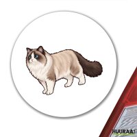 Aufkleber Ragdoll Comic 10cm rund
