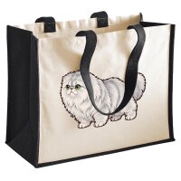 Jutetasche Perserkatze Comic 21 Liter Black