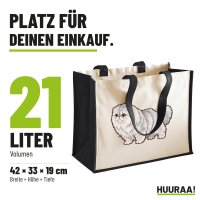 Jutetasche Perserkatze Comic 21 Liter Black