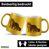 Glitzertasse Maine Coon Comic 330ml