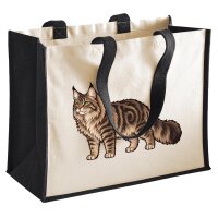 Jutetasche Maine Coon Comic 21 Liter Black