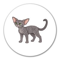 Aufkleber Devon Rex Comic 10cm rund