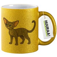 Glitzertasse Devon Rex Comic 330ml