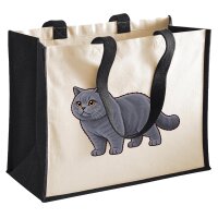 Jutetasche Britisch Kurzhaar Comic 21 Liter Black