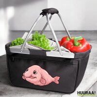 Einkaufskorb faltbar Blobfisch Comic 20 Liter Black