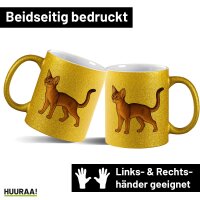Glitzertasse Abessinier Comic 330ml
