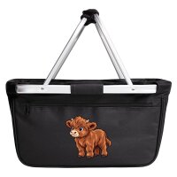 Einkaufskorb faltbar Zottelrindbaby Comic 20 Liter Black