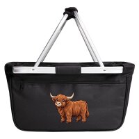 Einkaufskorb faltbar Zottelrind Comic 20 Liter Black