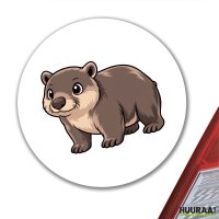 Aufkleber Wombat Comic 10cm rund