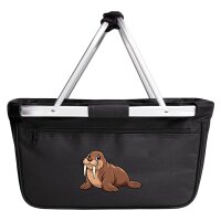 Einkaufskorb faltbar Walross Comic 20 Liter Black