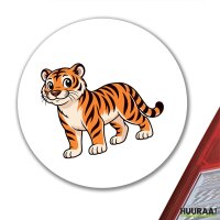 Aufkleber Tiger Comic 10cm rund