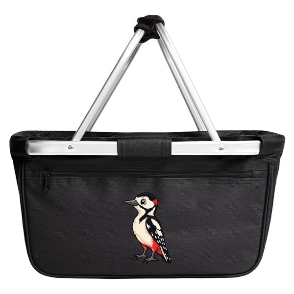Einkaufskorb faltbar Specht Comic 20 Liter Black