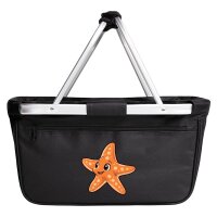 Einkaufskorb faltbar Seestern Comic 20 Liter Black