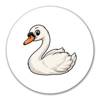 Aufkleber Schwan Comic 10cm rund