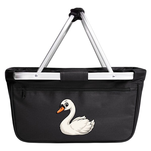 Einkaufskorb faltbar Schwan Comic 20 Liter Black